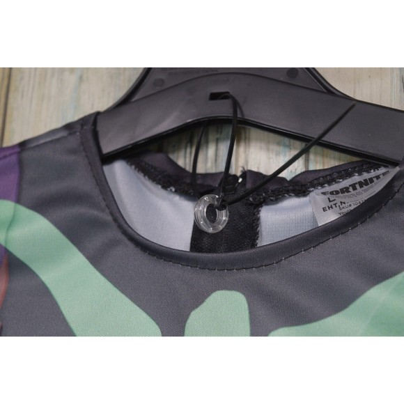 Fortnite Skull Trooper Green Glow In The Dark Halloween Costume Kids Size M 8-10 - Picture 8 of 10